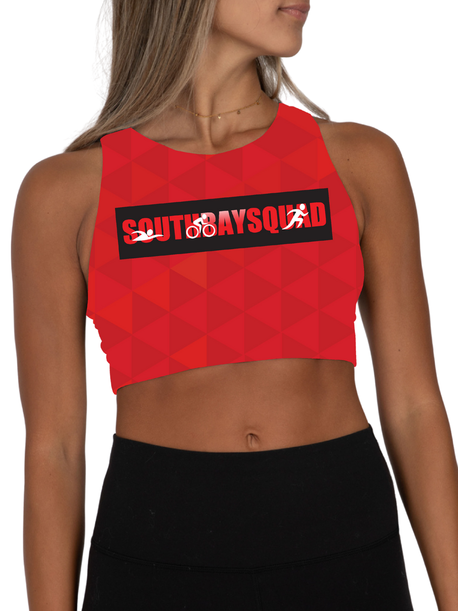 MTO - Women's Scoop Neck Sports Bra - Red - SBS