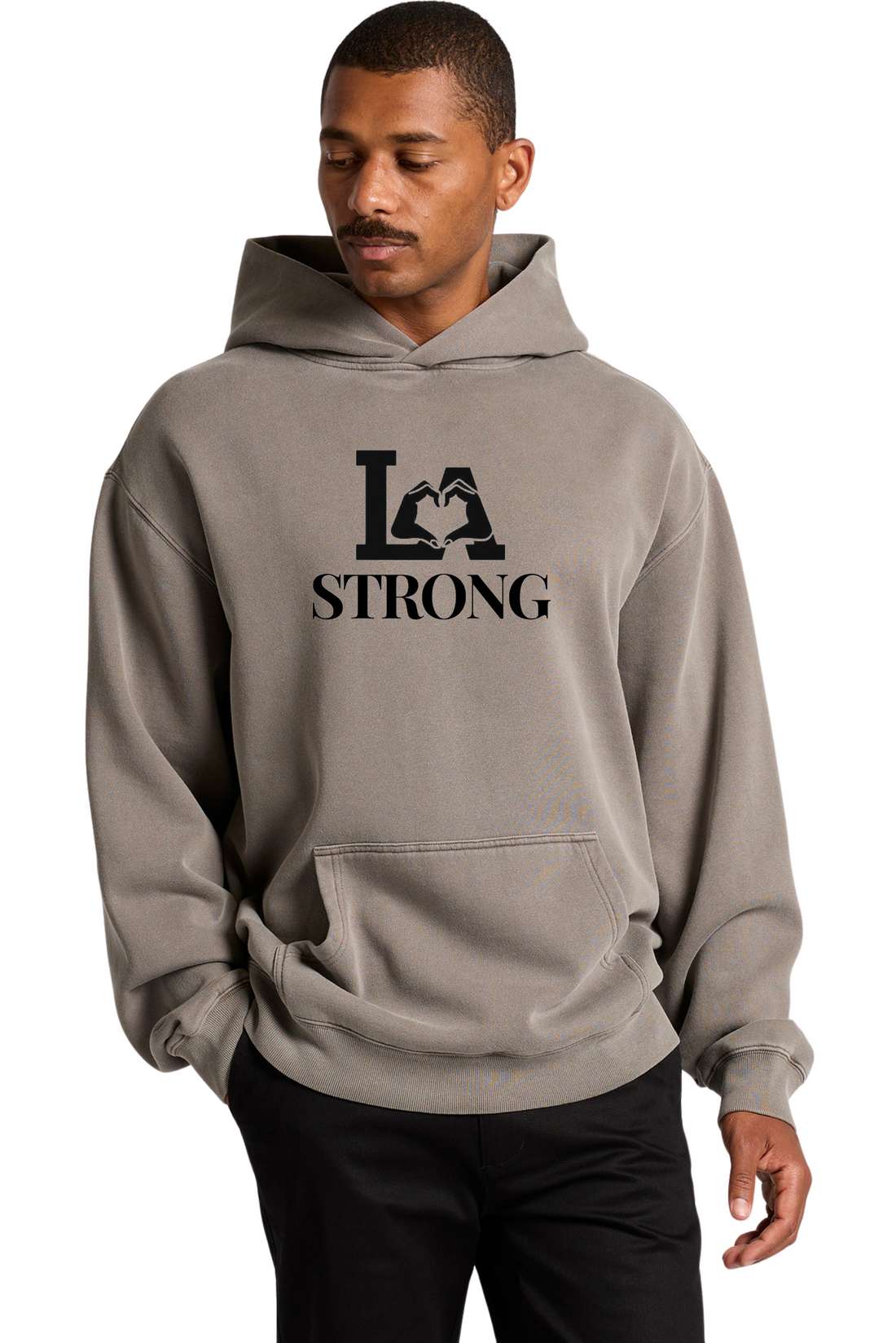 Unisex Relaxed Faded Pullover - LA STRONG - Large