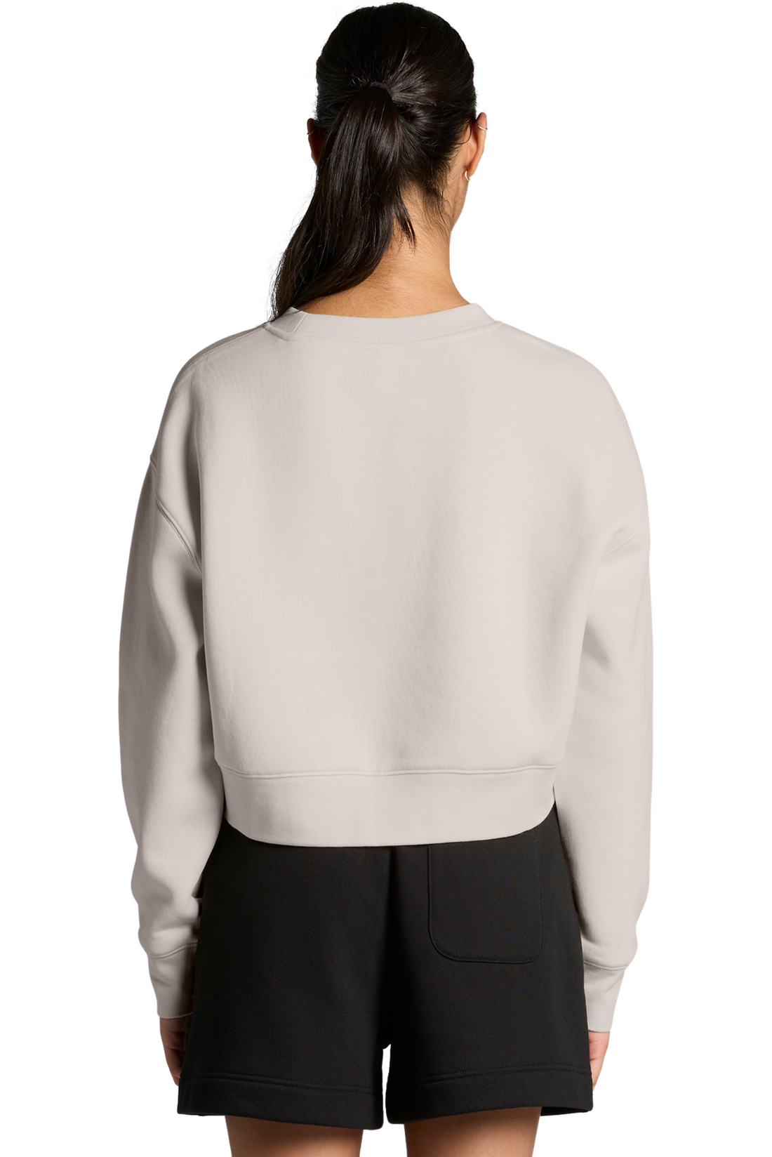 Women's Relaxed Cropped Crewneck Sweatshirt - LA STRONG - Left Chest