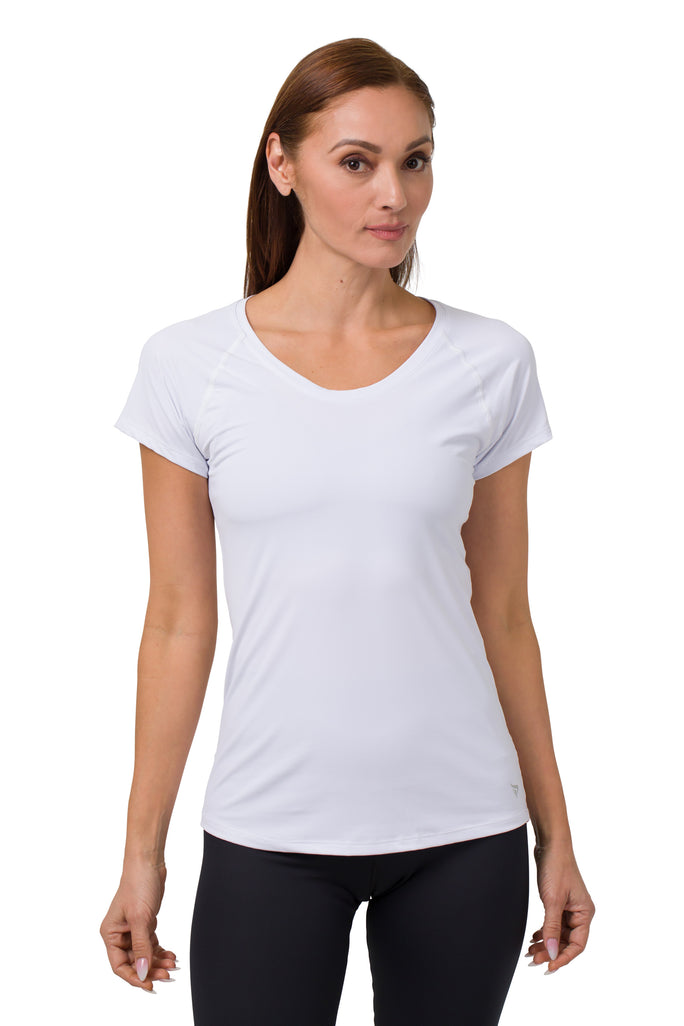 Camiseta técnica manga corta de mujer blanca